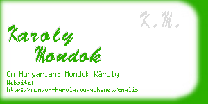 karoly mondok business card